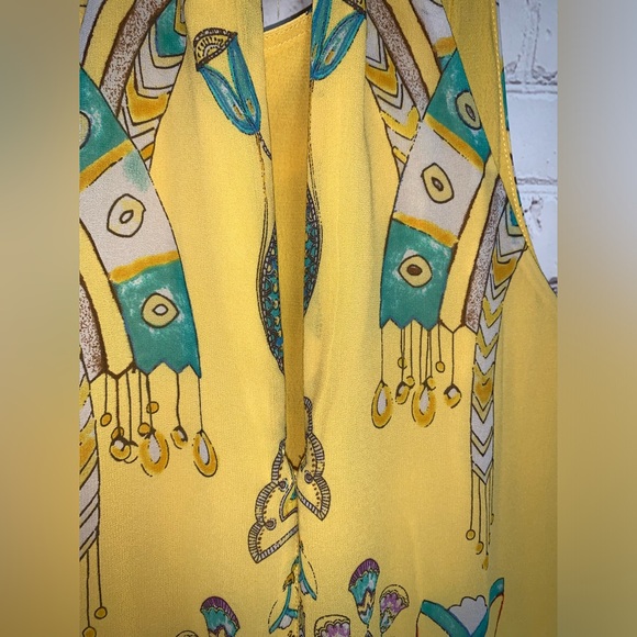 RARE Anthropologie Akemi + Kin Yellow Skirted Jumpsuit Size 8 - Picture 9 of 9